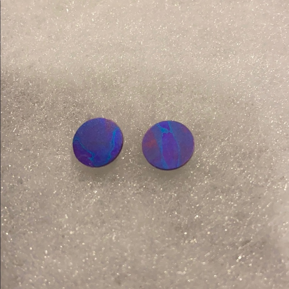 Purple Circle Stud Earrings